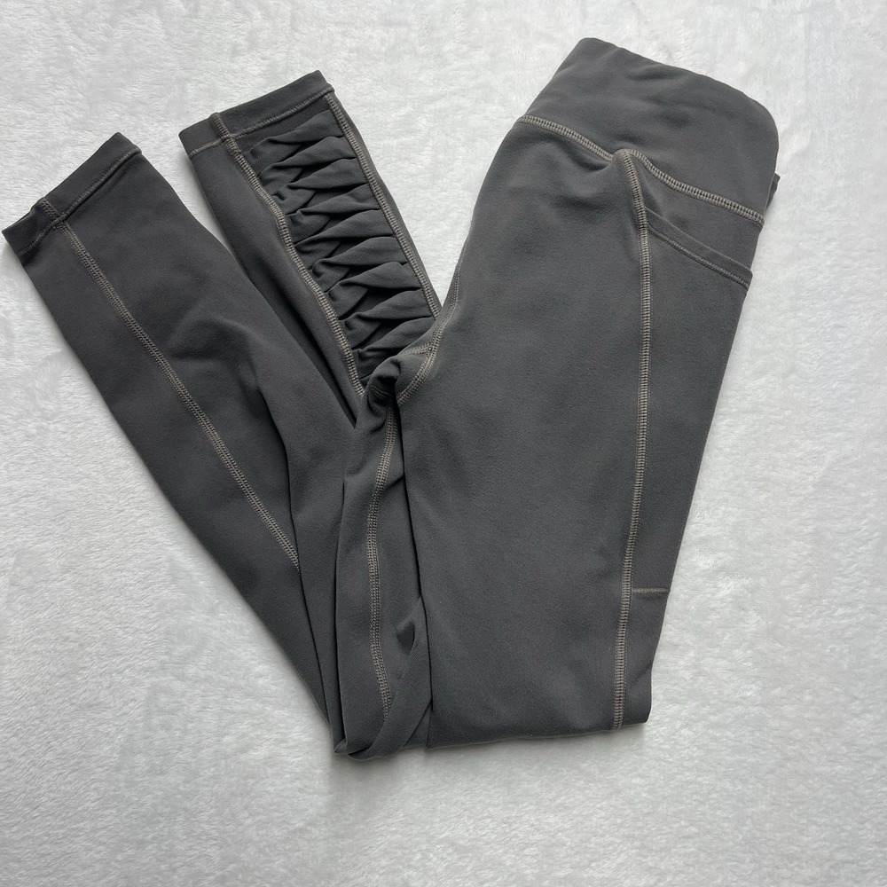 Athleta Girl Leggings Girls Medium 8-10 Gray Pockets Athleisure Fitness Gym